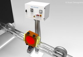 Smagnetizzatori in linea, inseriti in canali di rotolamento: smagnetizzazione del pezzo singolo